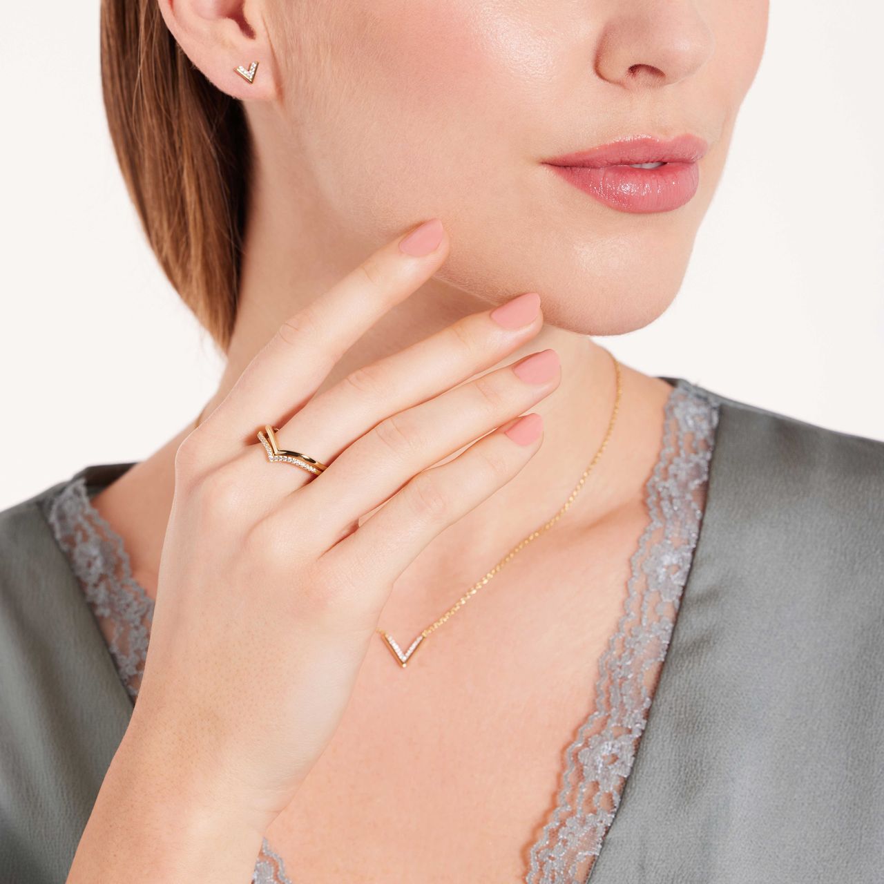 Zilveren goldplated ring voor dames