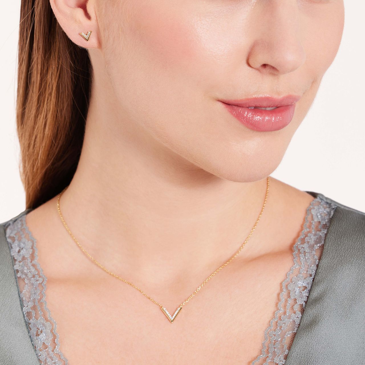 Zilveren goldplated oorknoppen met zirkonia voor dames