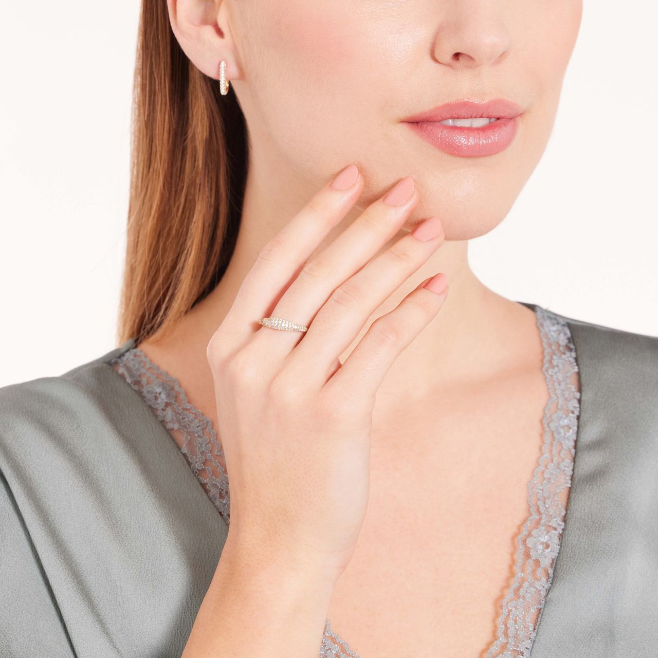Zilveren ring goldplated met zirkonia