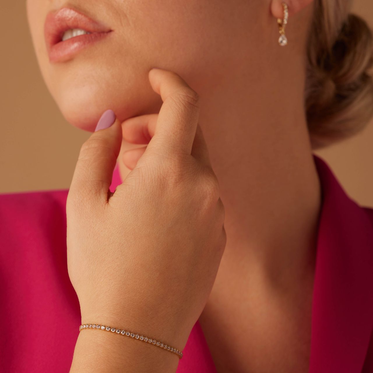Zilveren goldplated tennisarmband zirkonia