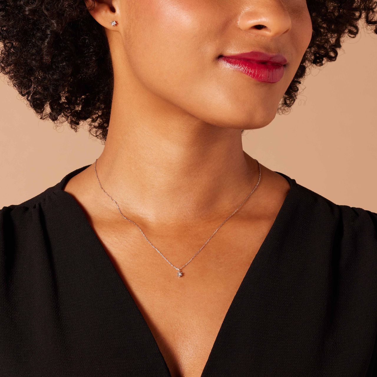 14K witgouden oorknoppen solitair diamant 0,05ct