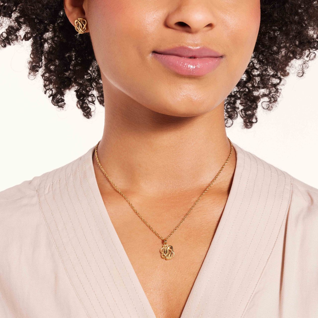 Gerecycled stainless steel goldplated ketting mattenklopper