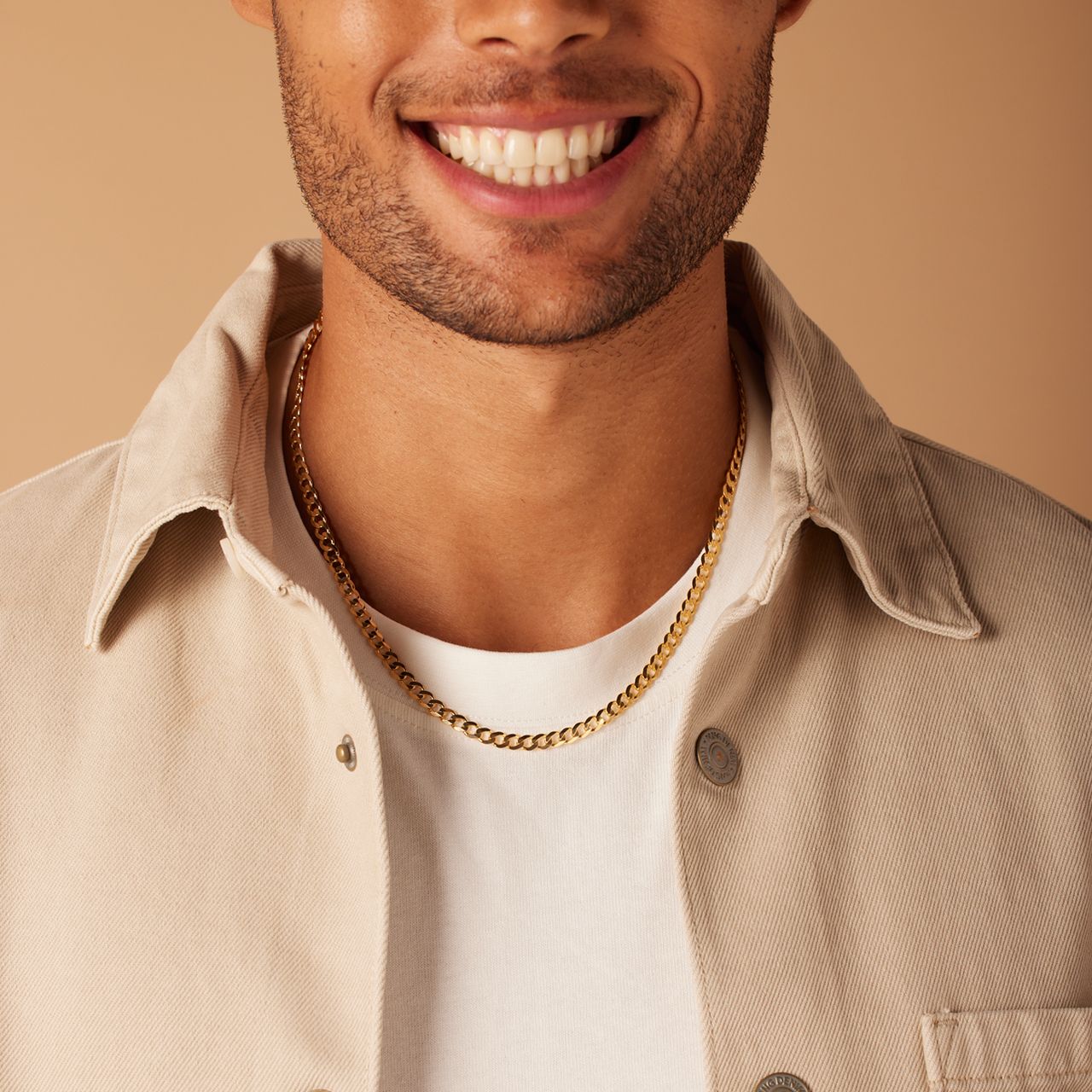 Gerecycleerd zilveren goldplated herencollier met gourmet schakel