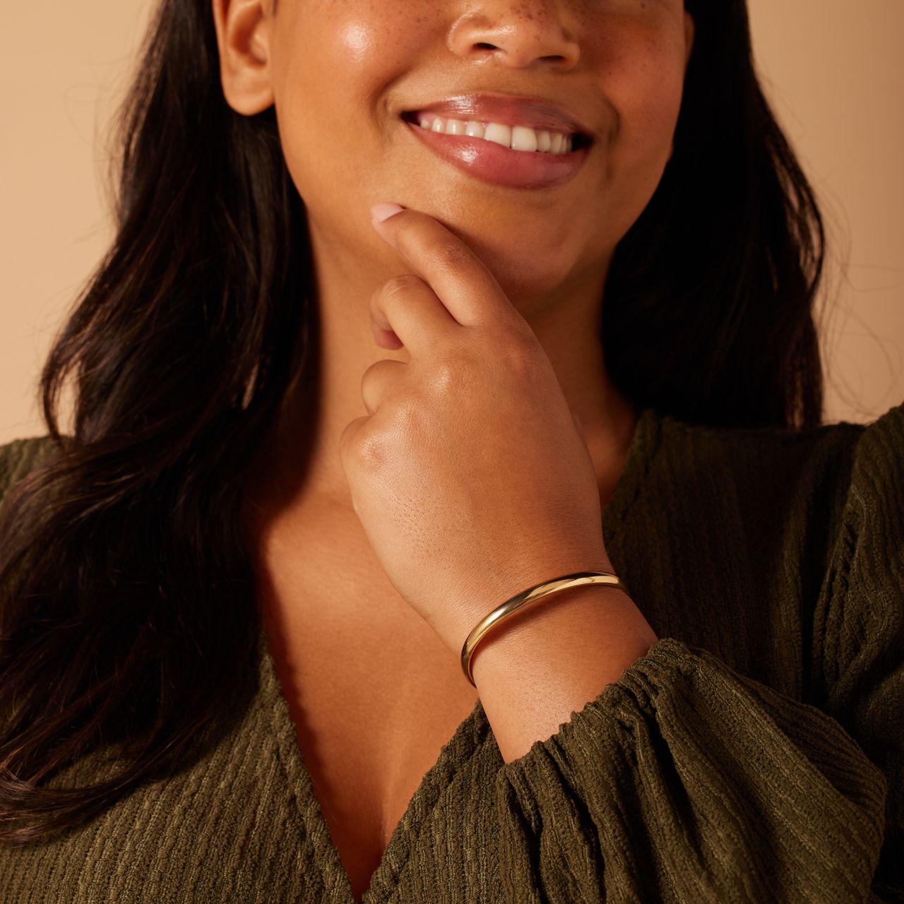 Zilveren goldplated bangle 5mm