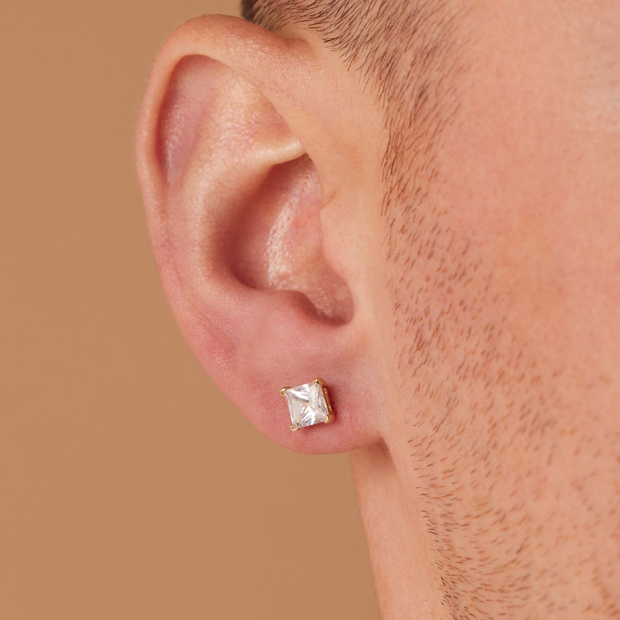 Zilveren goldplated oorknoppen met zirkonia voor dames