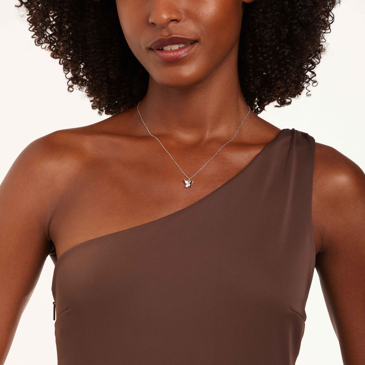 Zilveren ketting met hanger vlinder zirkonia