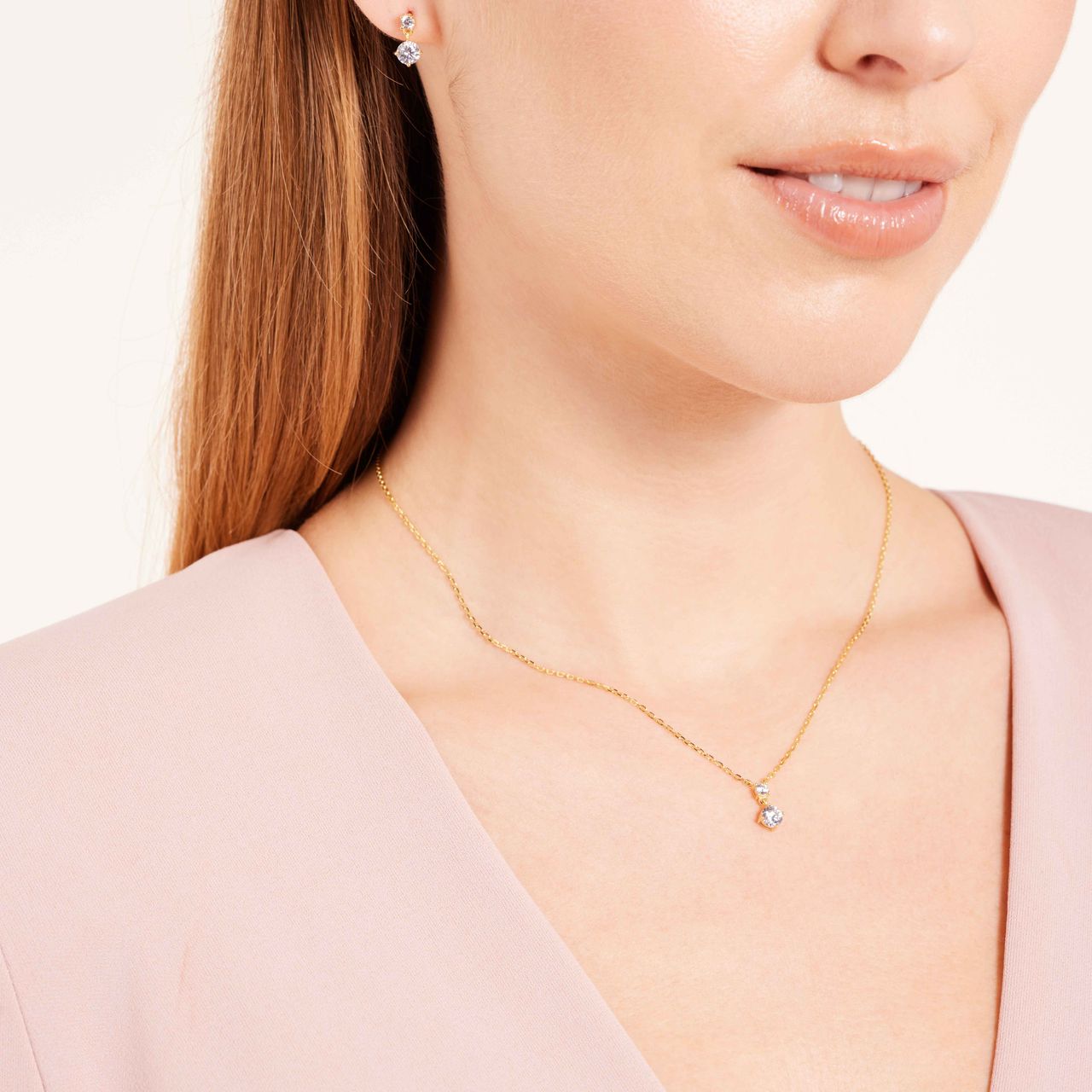 Zilveren goldplated oorknoppen met zirkonia voor dames