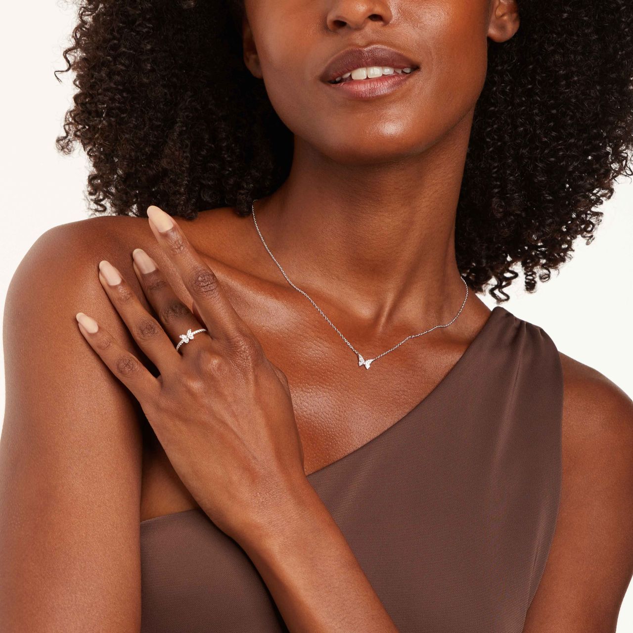 Zilveren ketting met hanger vlinder zirkonia voor dames