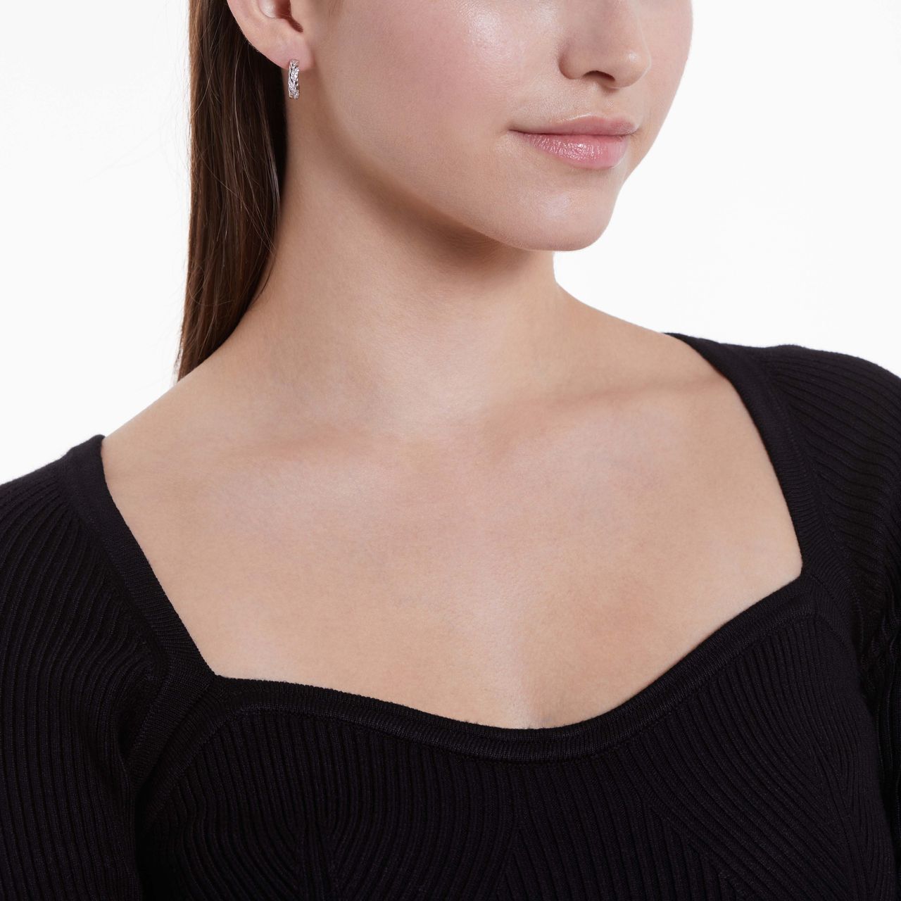 Ohrringe, 925 Silber, Geflecht, Zirkonia