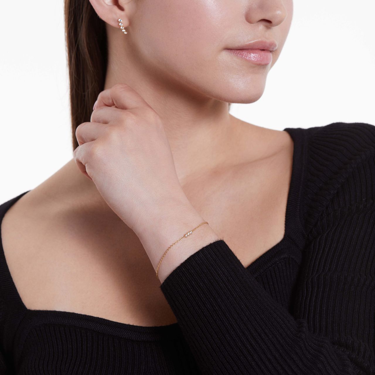 Goldplattiertes Armband aus 925er Silber mit Zirkonia