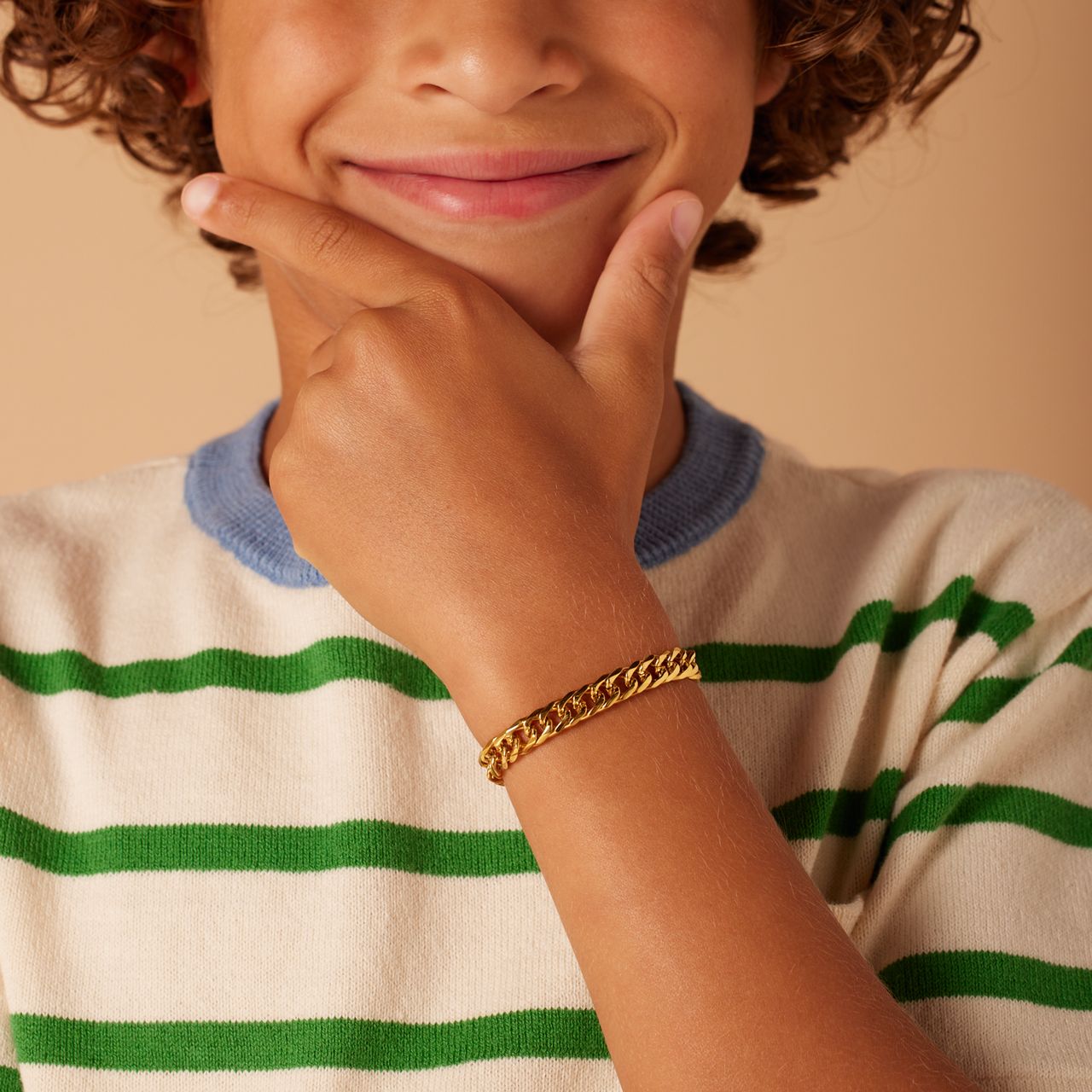 Stainless steel goldplated kinderschakelarmband