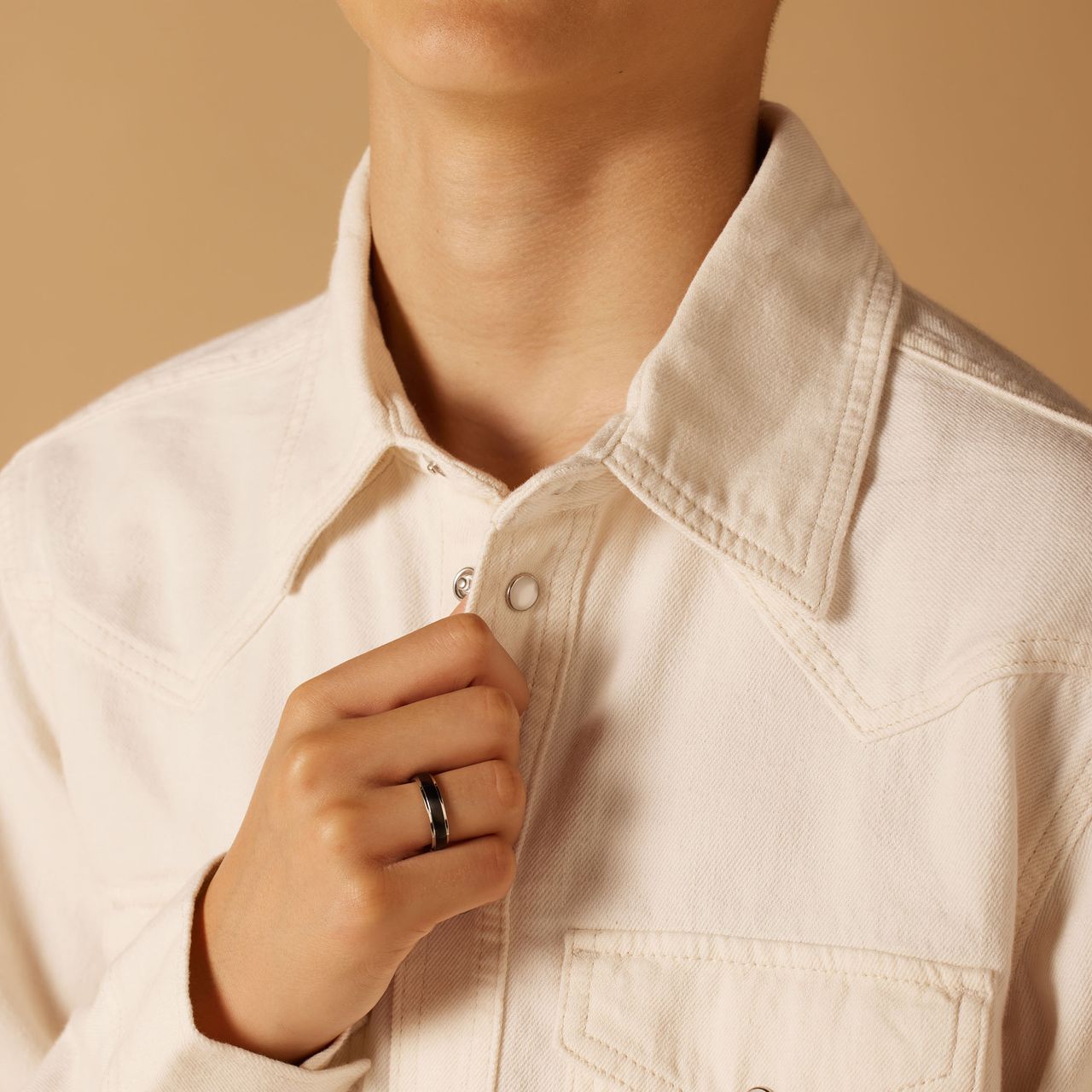 Stainless steel ring mat zwart