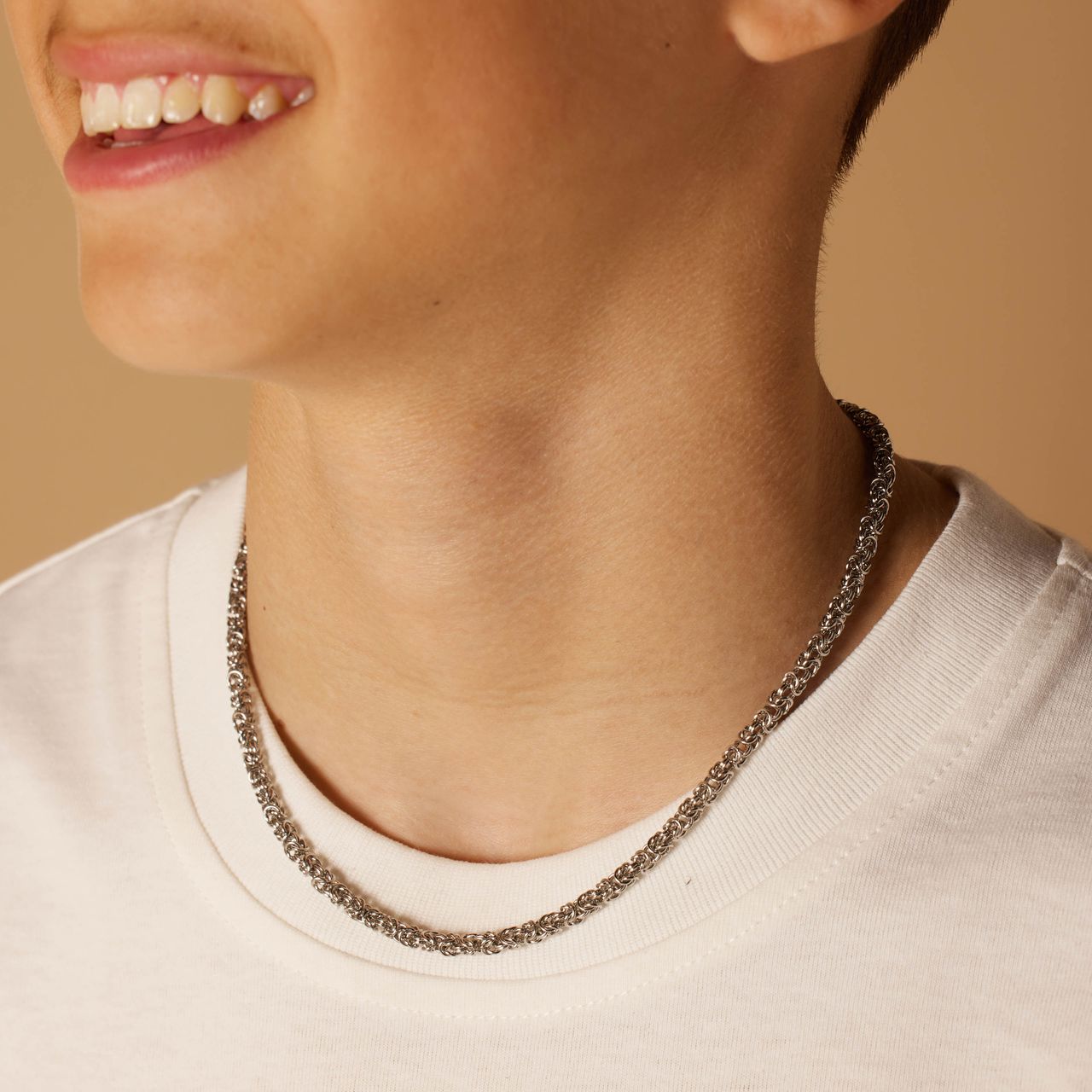 Stainless steel ketting met koningsschakel