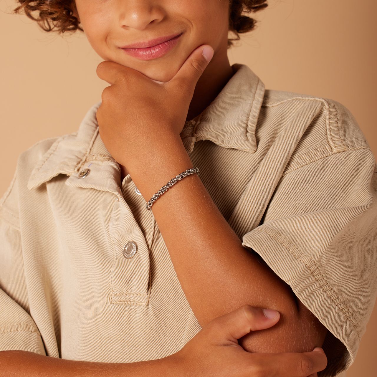 Stainless steel armband met koningsschakel