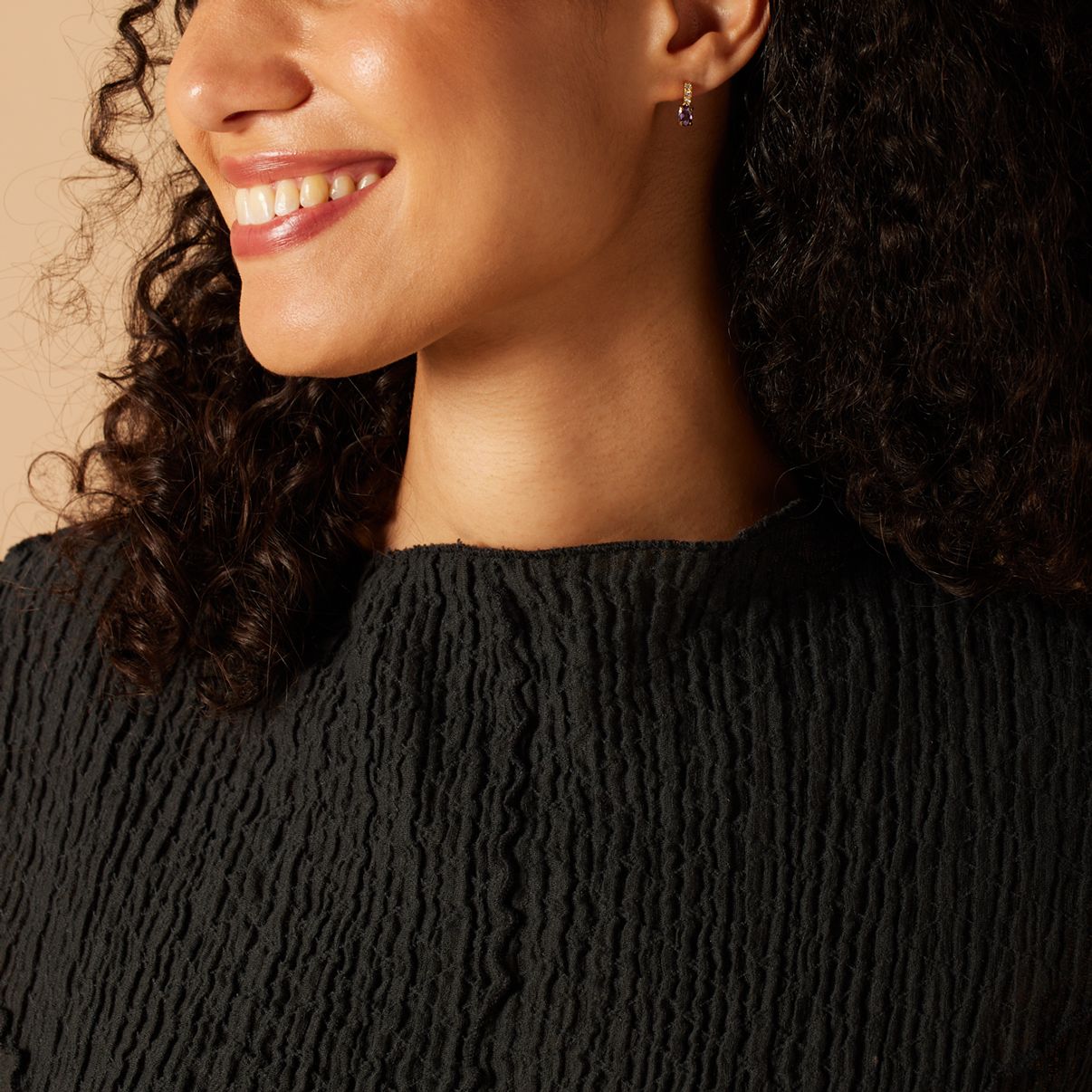 Stainless steel goldplated oorknoppen met zirkonia voor dames