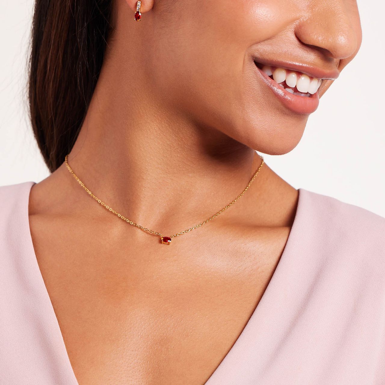 Stainless steel goldplated oorknoppen met zirkonia voor dames