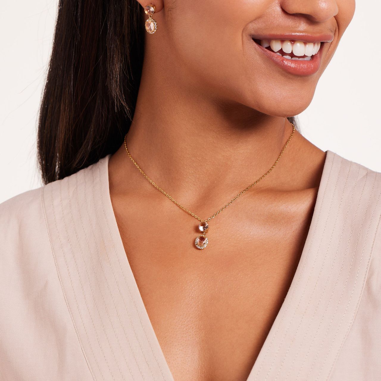 Stainless steel goldplated oorknoppen voor dames