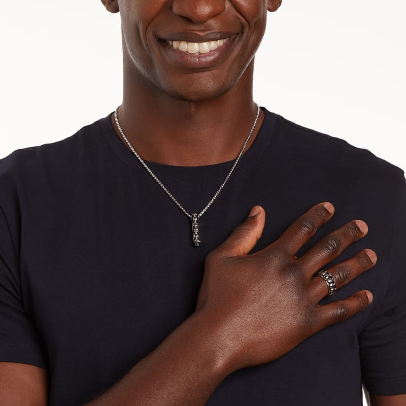 Stainless steel ketting bar met doodskop voor heren