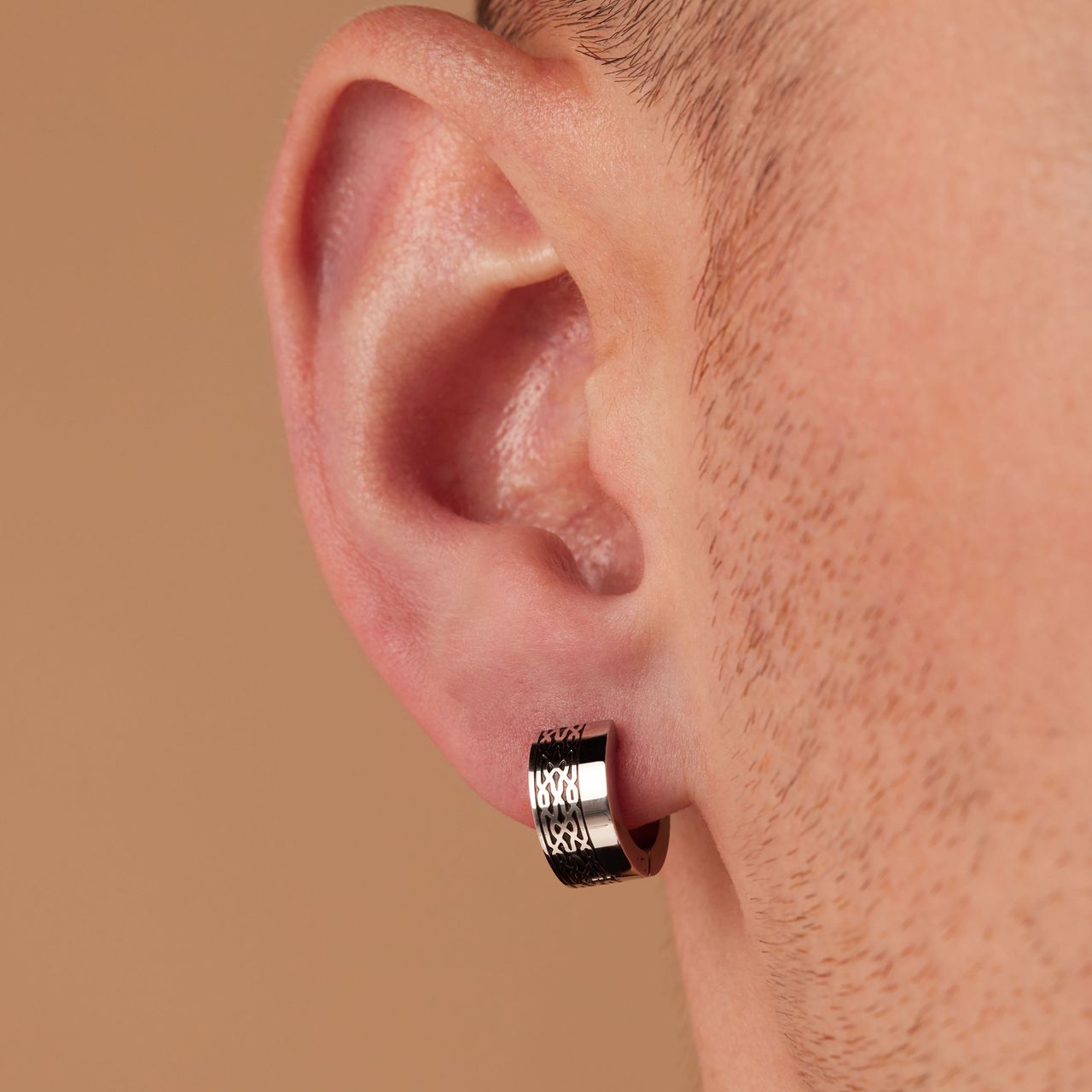 Stainless steel oorringen met motief