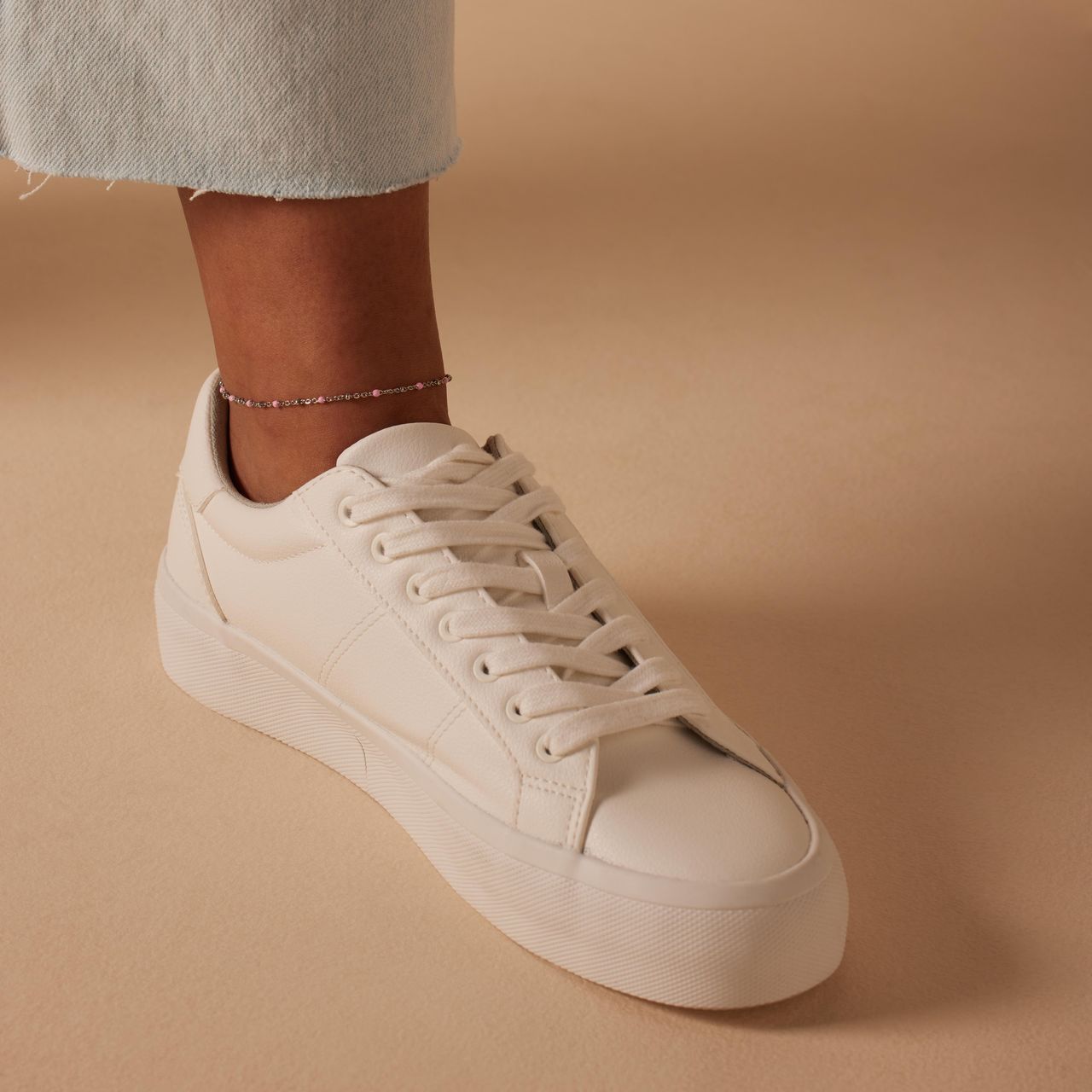 Gerecycled stalen enkelband saturn lichtroze