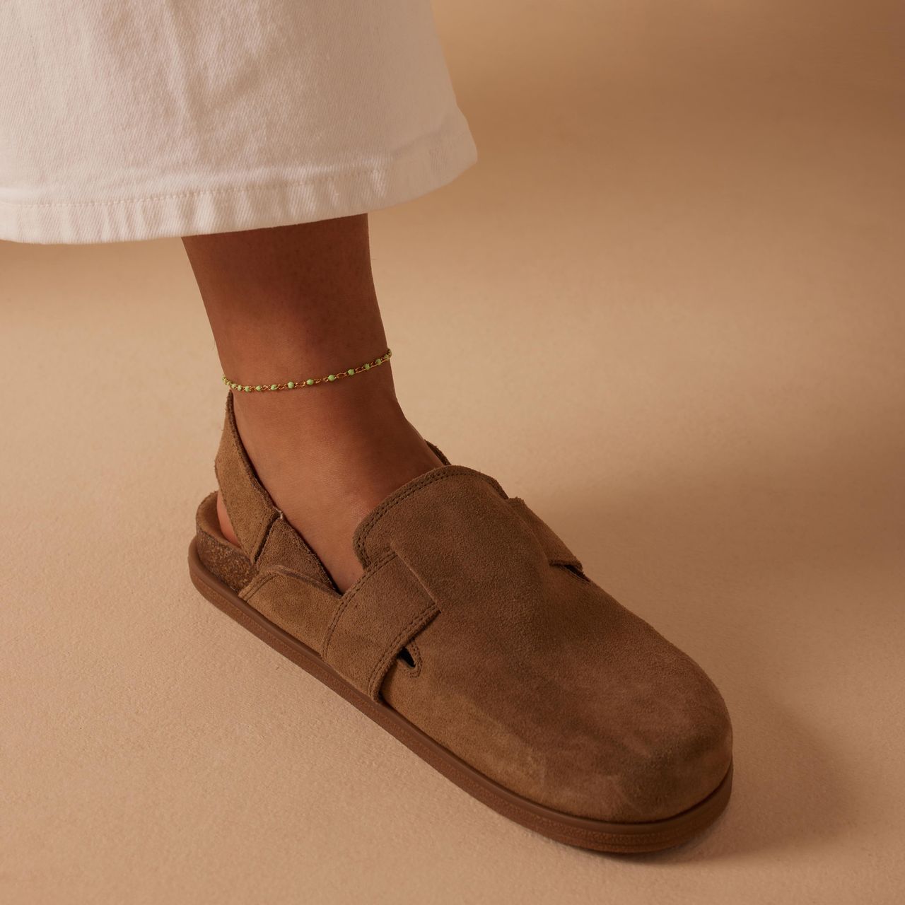 Stalen goldplated enkelbandje voor dames