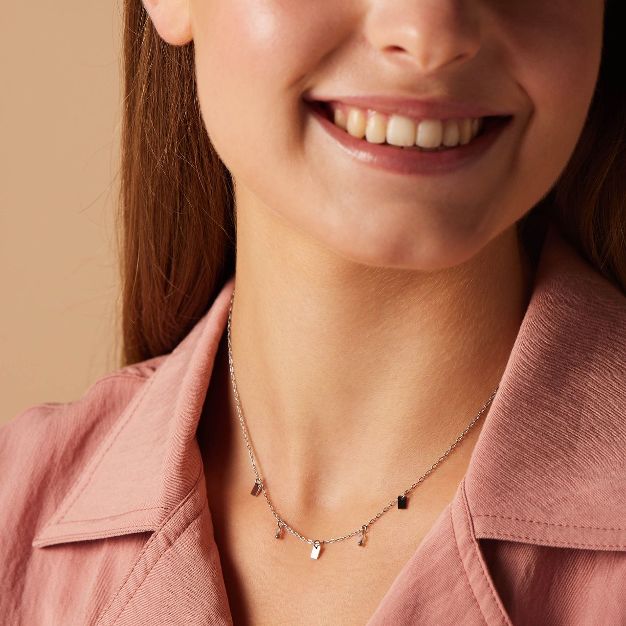 LuLu Jewels stainless steel ketting met maansteen voor dames