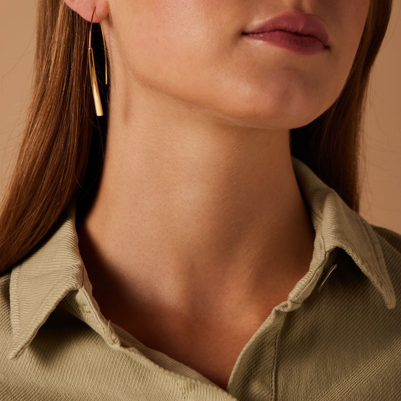 Stainless steel goldplated oorhangers voor dames