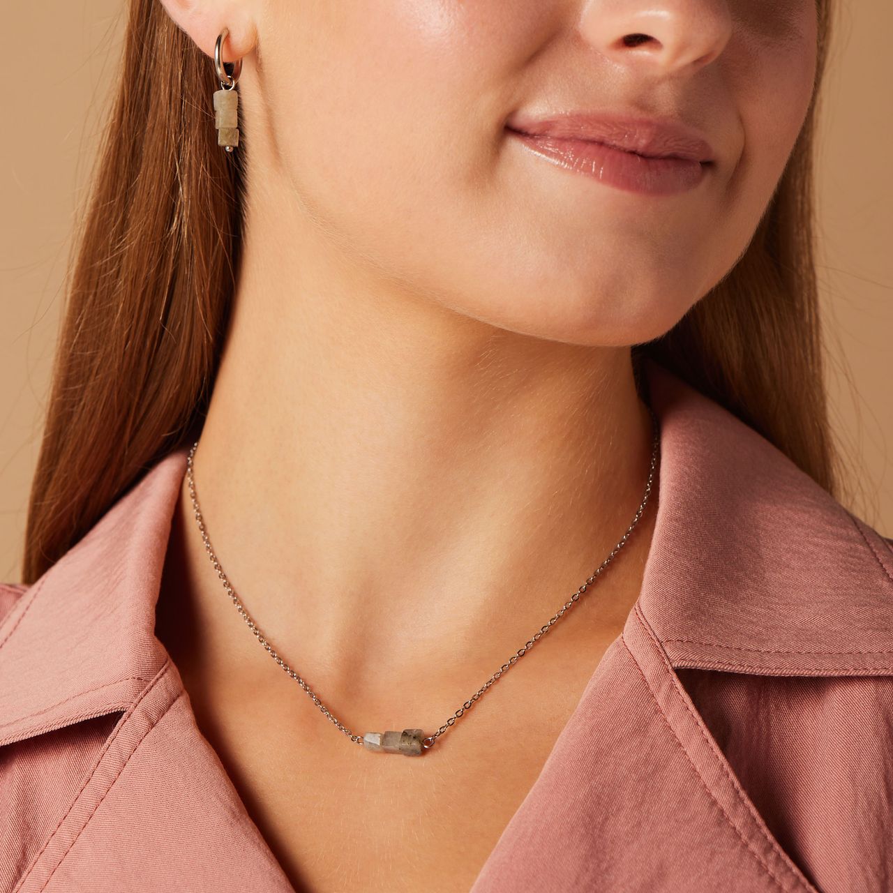 Stainless steel oorringen met glitter steen voor dames