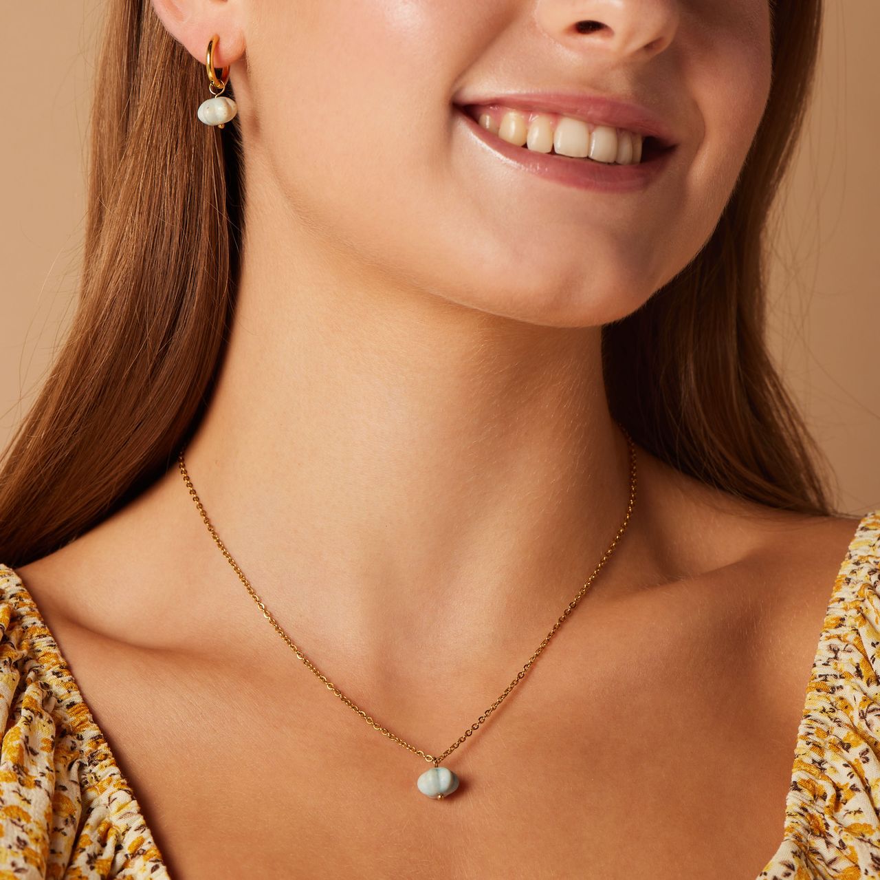 Stainless steel goldplated oorringen met pompoen voor dames