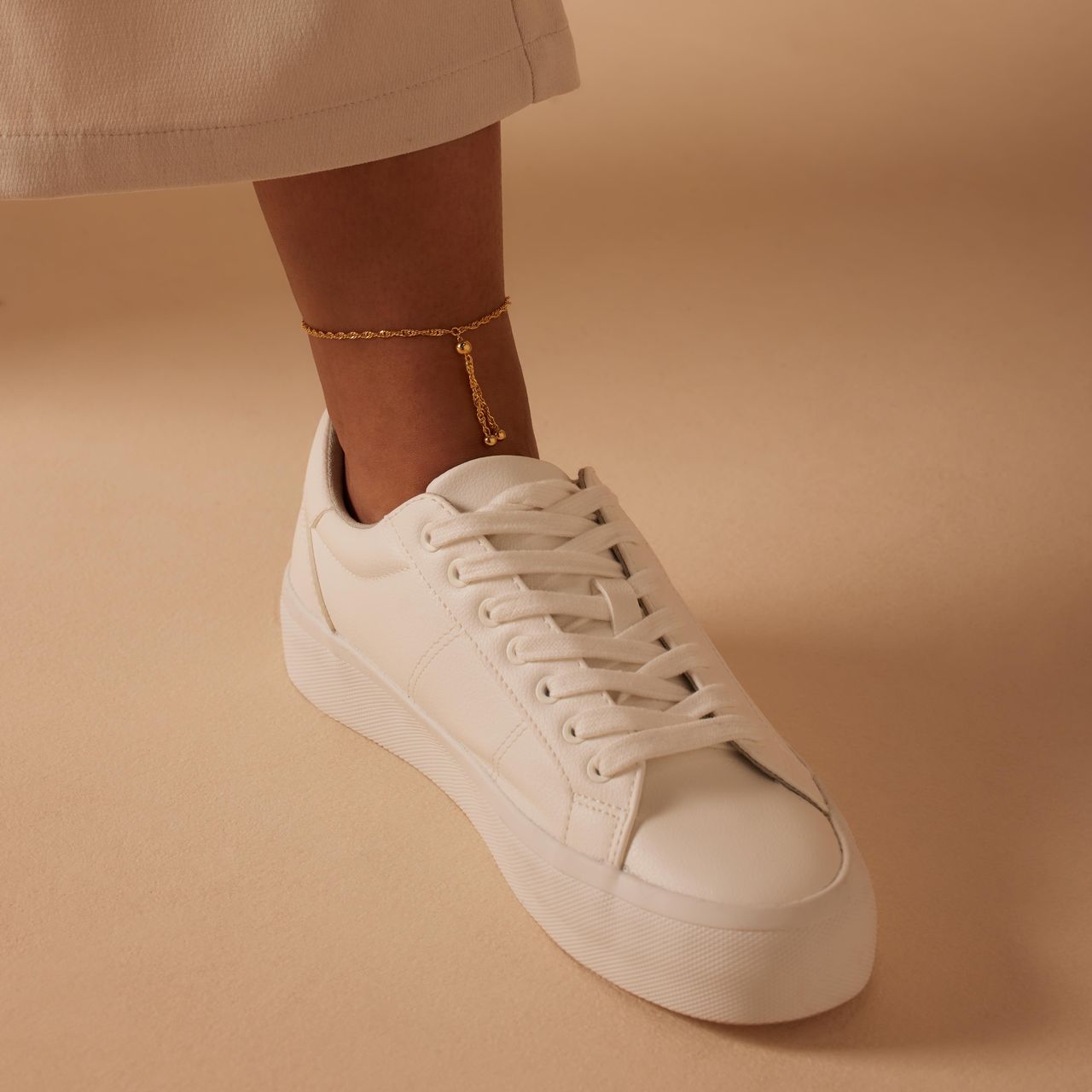 Gerecycled zilveren goldplated enkelband