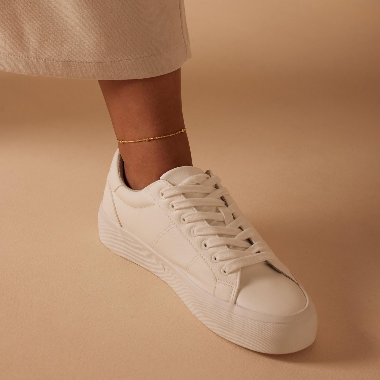 Zilveren goldplated enkelbandje voor dames