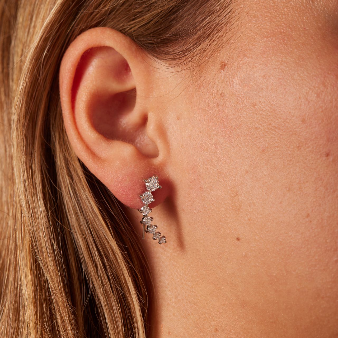 Ohrstecker, 925 Silber, 7 Zirkonia