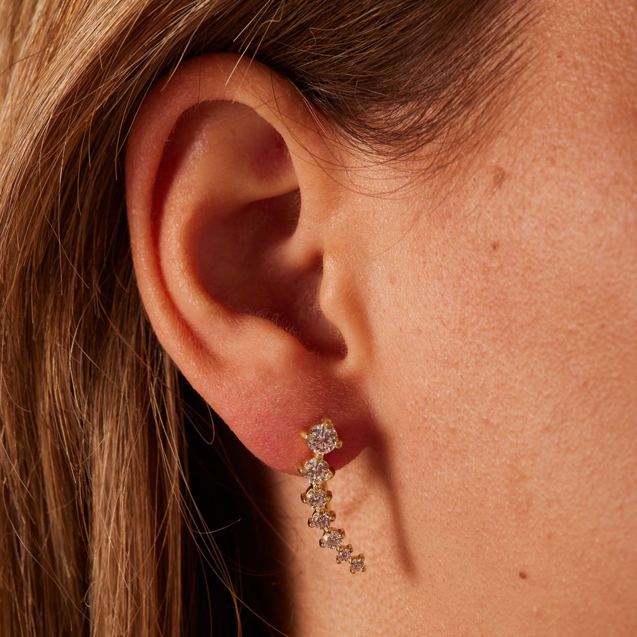 Zilveren goldplated oorknoppen met zirkonia voor dames