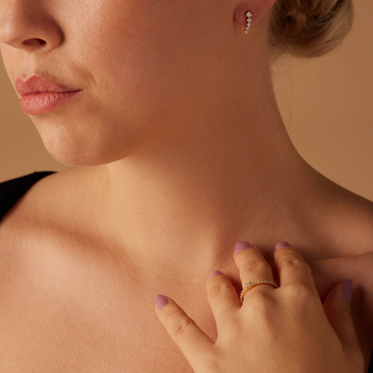 Zilveren goldplated oorknoppen met zirkonia voor dames