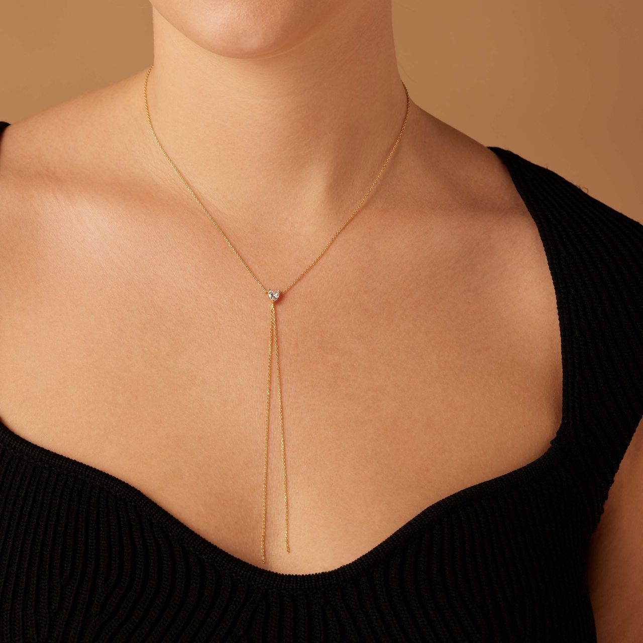 Zilveren goldplated ketting met hanger hart met zirkonia voor dames