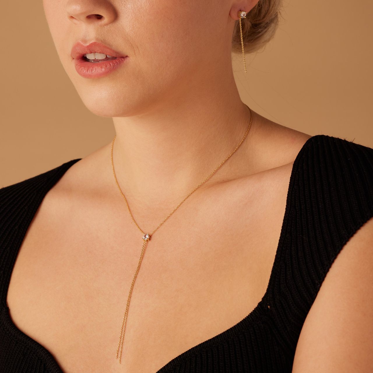 Zilveren goldplated oorknoppen met zirkonia voor dames