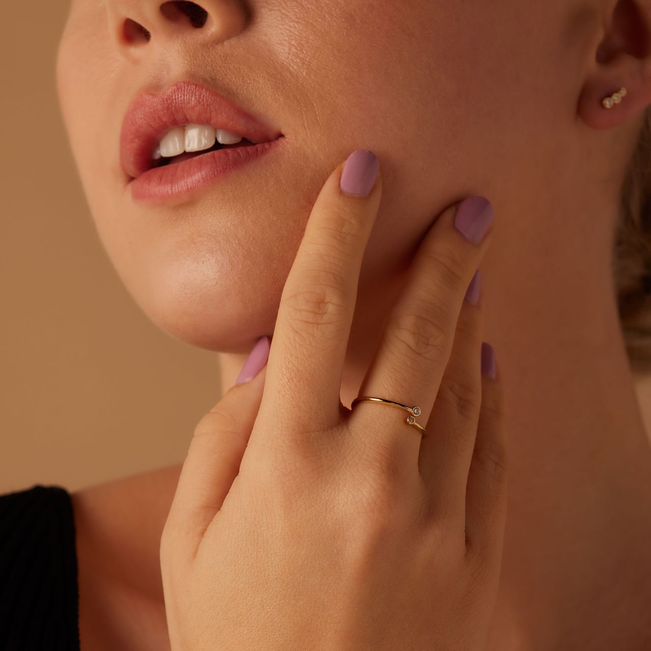 Zilveren goldplated ring met zirkonia voor dames