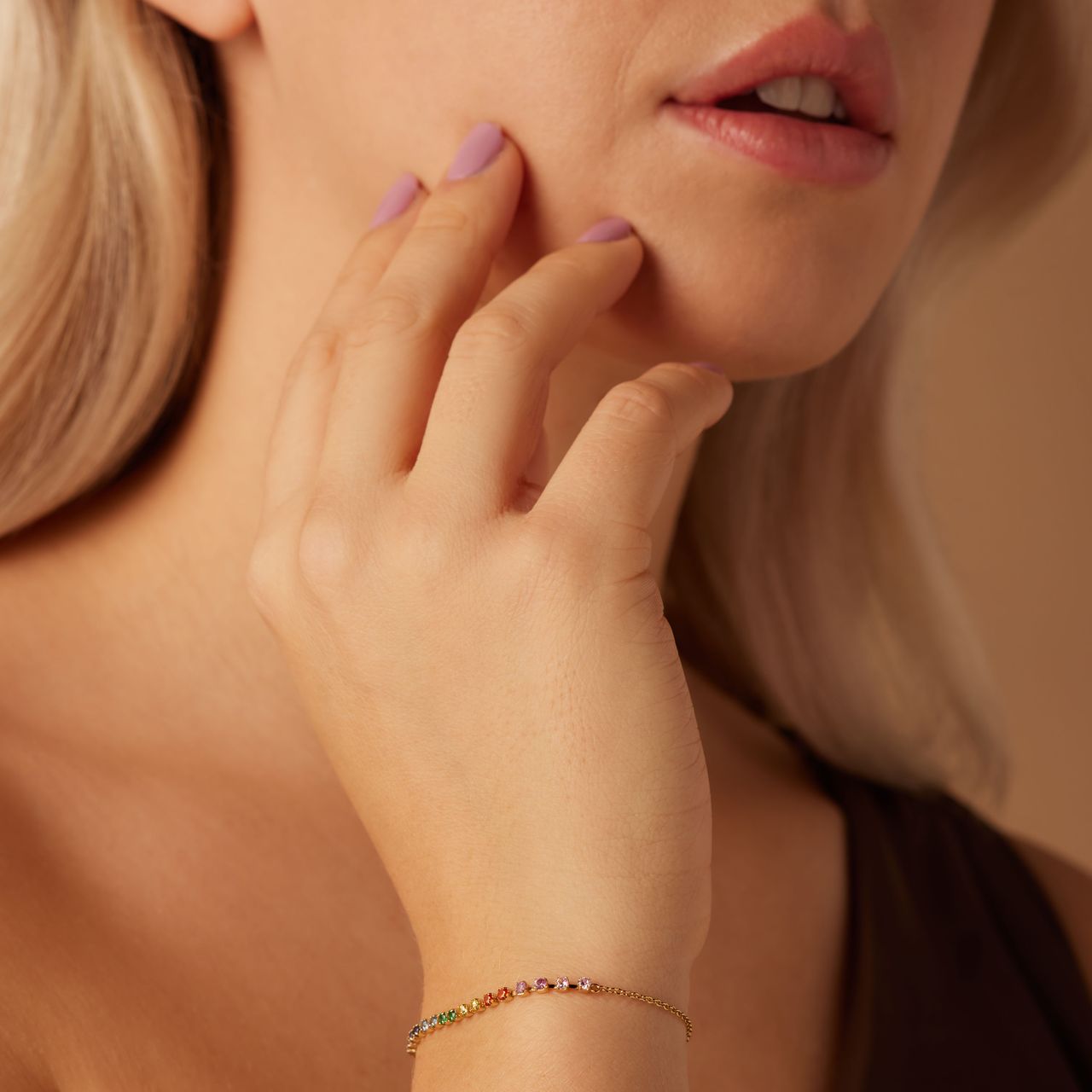 Zilveren goldplated tennisarmband met zirkonia voor dames