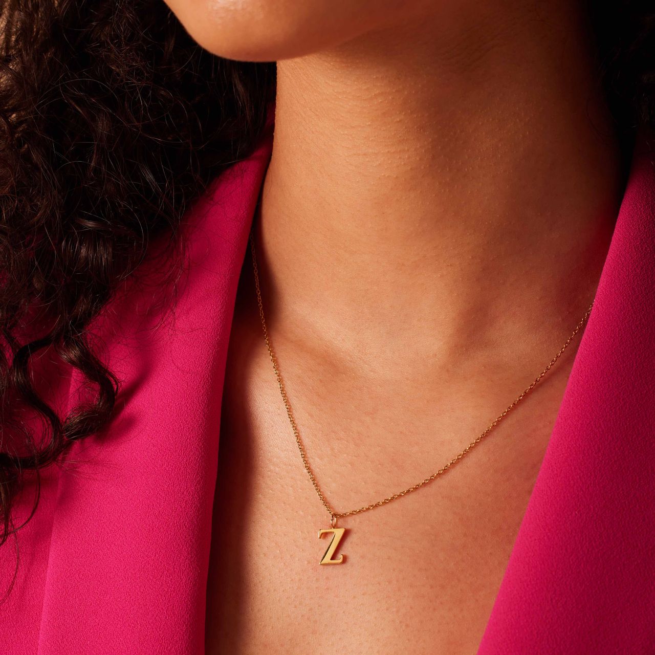 Stainless steel goldplated ketting met letterhanger Z voor dames