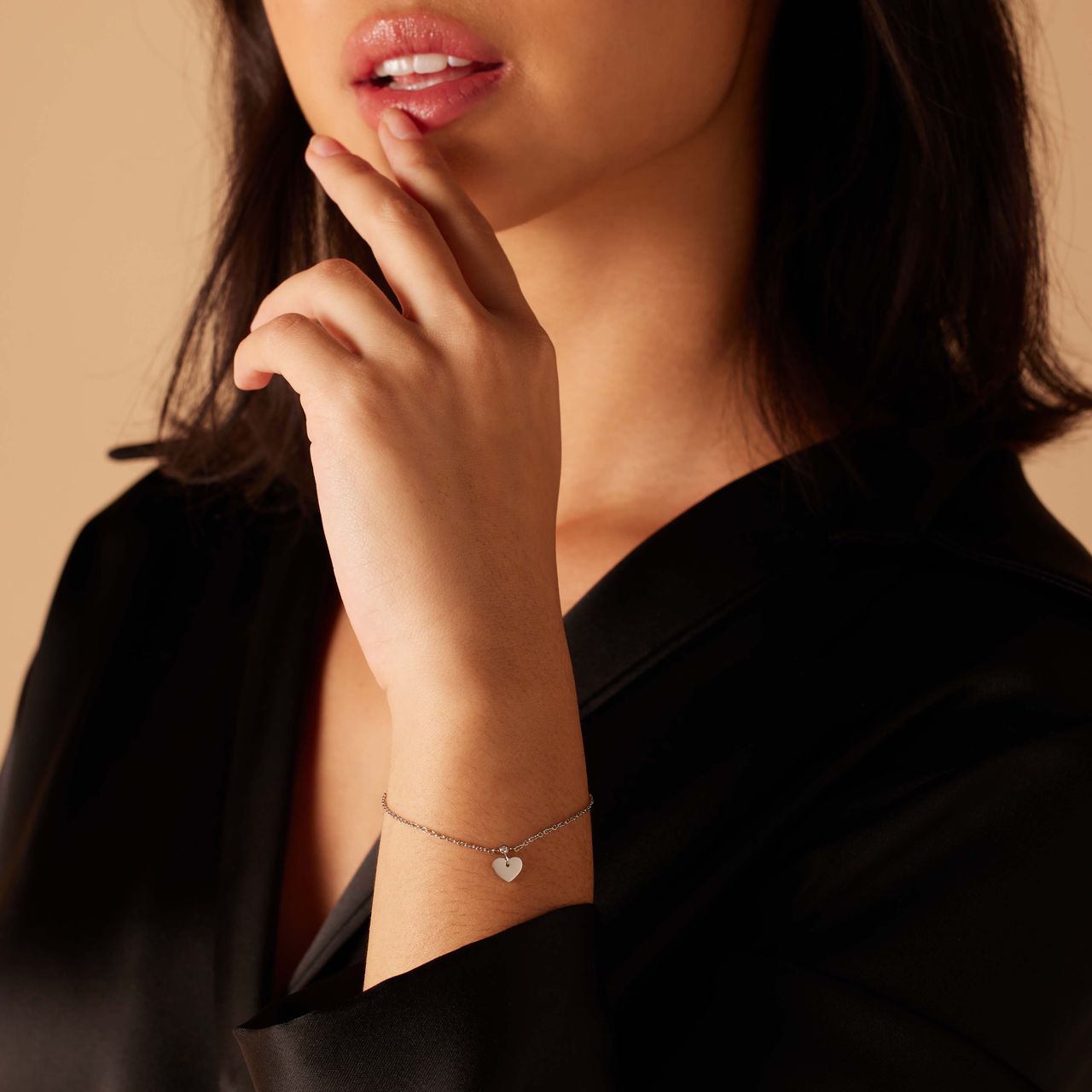 Stainless steel armband met hart