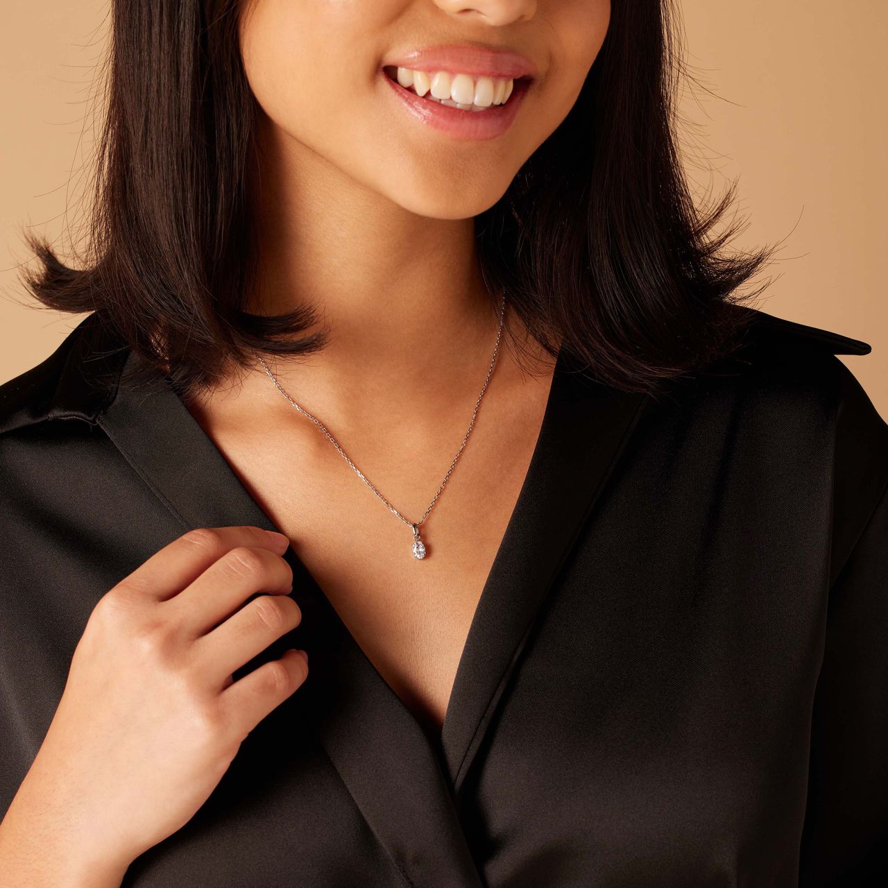 Myla stainless steel ketting met zirkonia voor dames