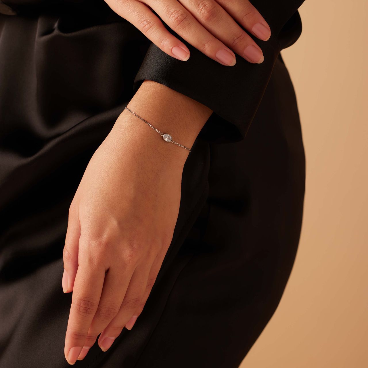 Stainless steel armband met zirkonia