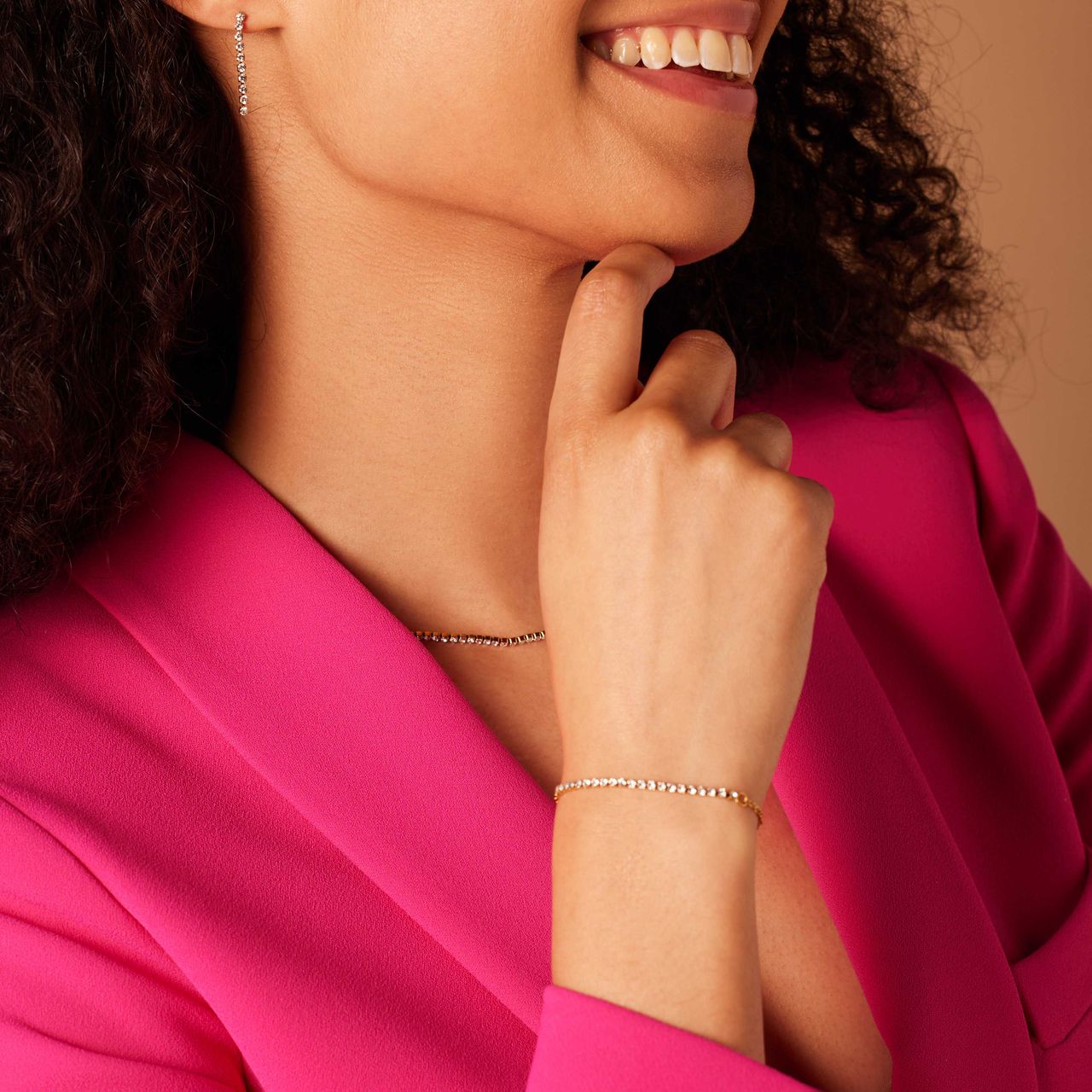 Stainless steel goldplated oorhangers met stras voor dames