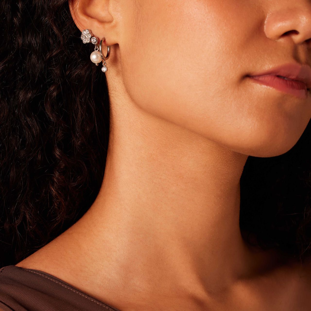 Stainless steel oorbellen set parel