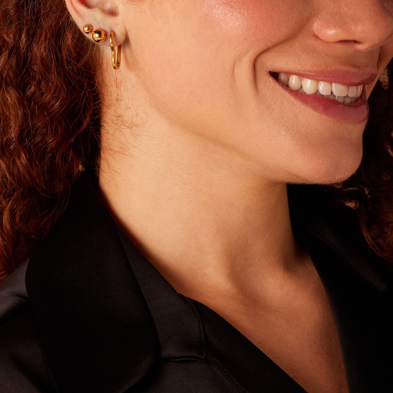 Stalen goldplated oorknoppen voor dames