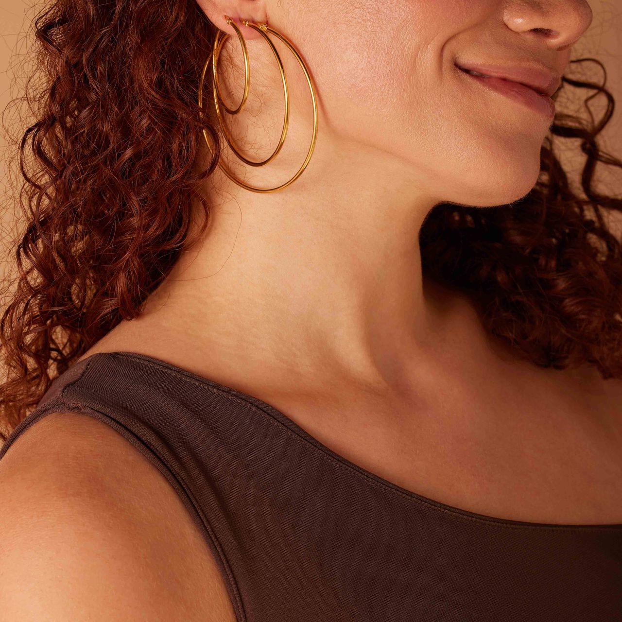 Stalen goldplated oorringen 40mm voor dames