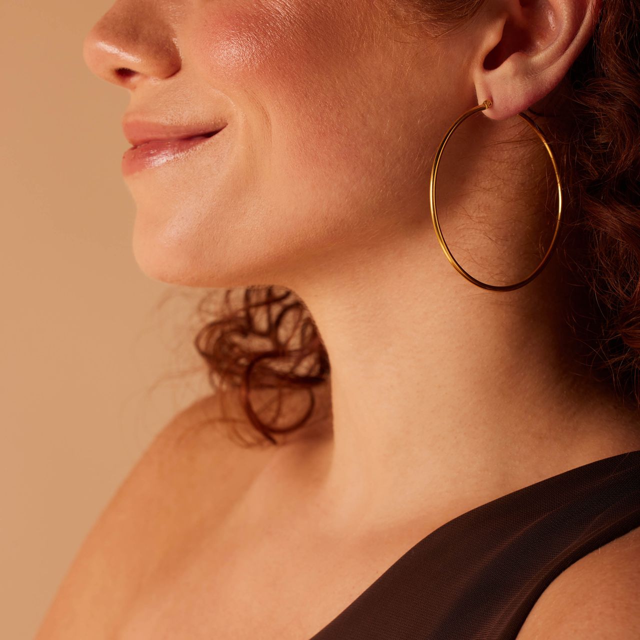 Stalen goldplated oorringen voor dames