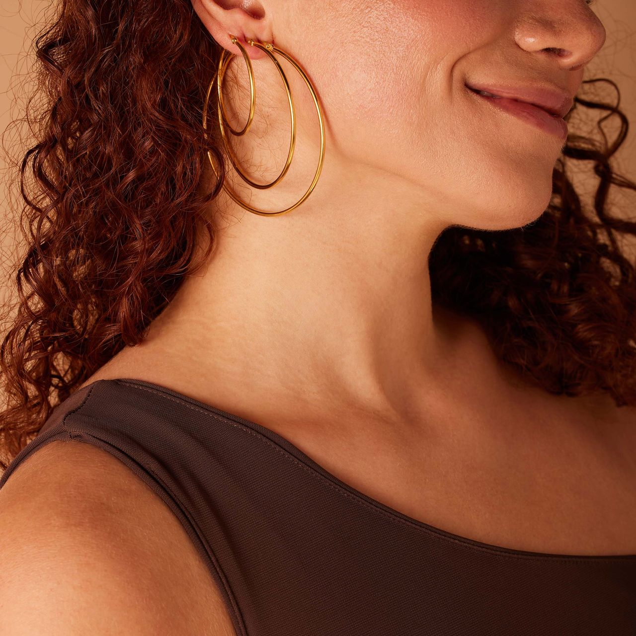Stainless steel goldplated oorringen voor dames