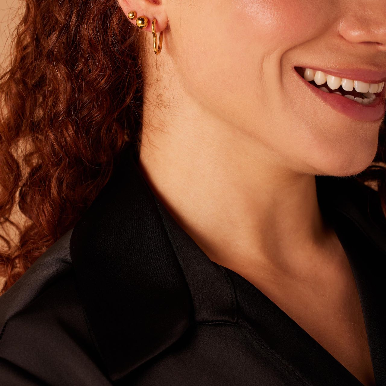 Stalen goldplated oorringen hart voor dames