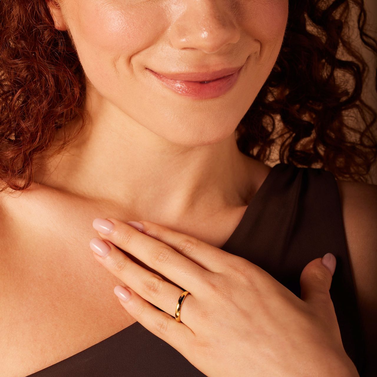 Stainless steel goldplated ring voor dames